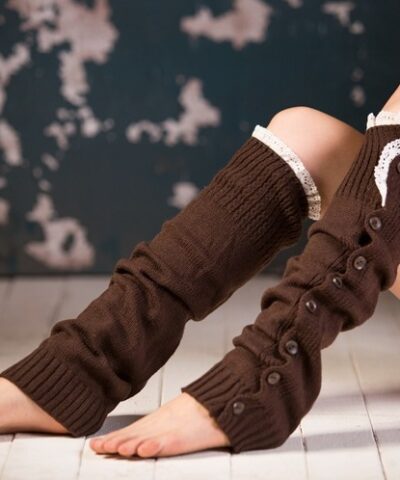 Laamei New Foreign Trade Christmas With Button Lace Leg Warmers Socks - Image 8