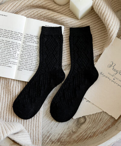 Alternative view of Solid Color Fashion Warm Classic Pattern Wool Socks