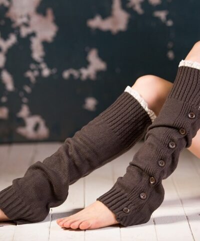 Laamei New Foreign Trade Christmas With Button Lace Leg Warmers Socks - Image 10