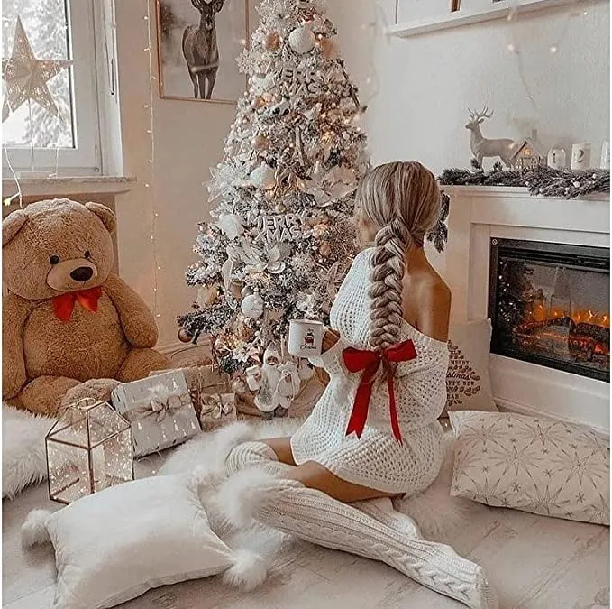 Over the Knee White Socks - Image 4