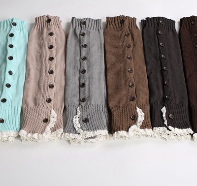 Alternative view of Laamei New Foreign Trade Christmas With Button Lace Leg Warmers Socks