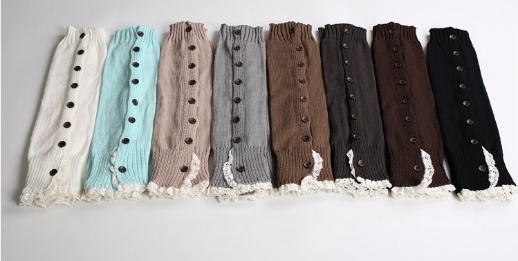 Laamei New Foreign Trade Christmas With Button Lace Leg Warmers Socks - Image 2