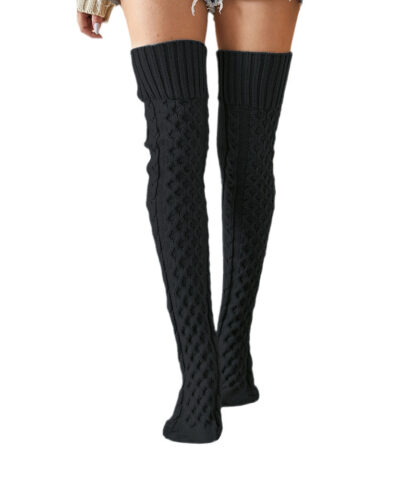 Knitted Knee Length Pile Wool Stockings For Women - Image 3