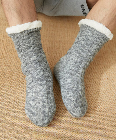Men's Floor Socks Knitted Fleece Non-slip