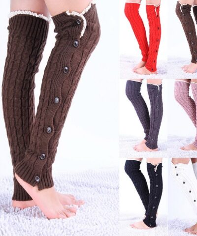 Laamei New Foreign Trade Christmas With Button Lace Leg Warmers Socks