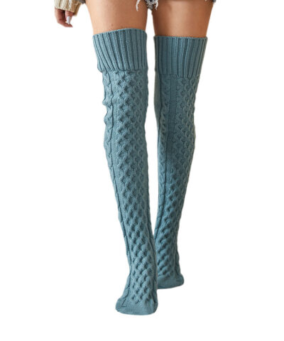 Knitted Knee Length Pile Wool Stockings For Women - Image 4