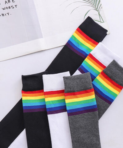 Women's New Rainbow Stripe Stockings - Image 4