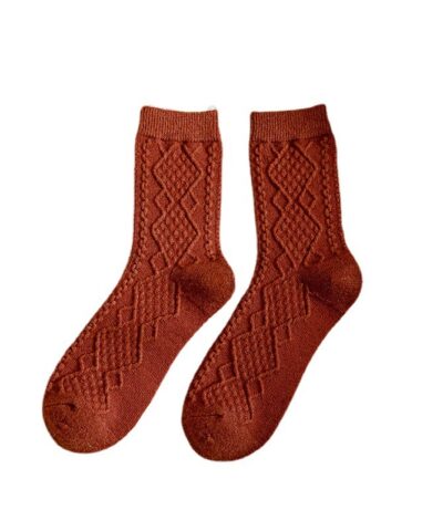 Solid Color Fashion Warm Classic Pattern Wool Socks - Image 8