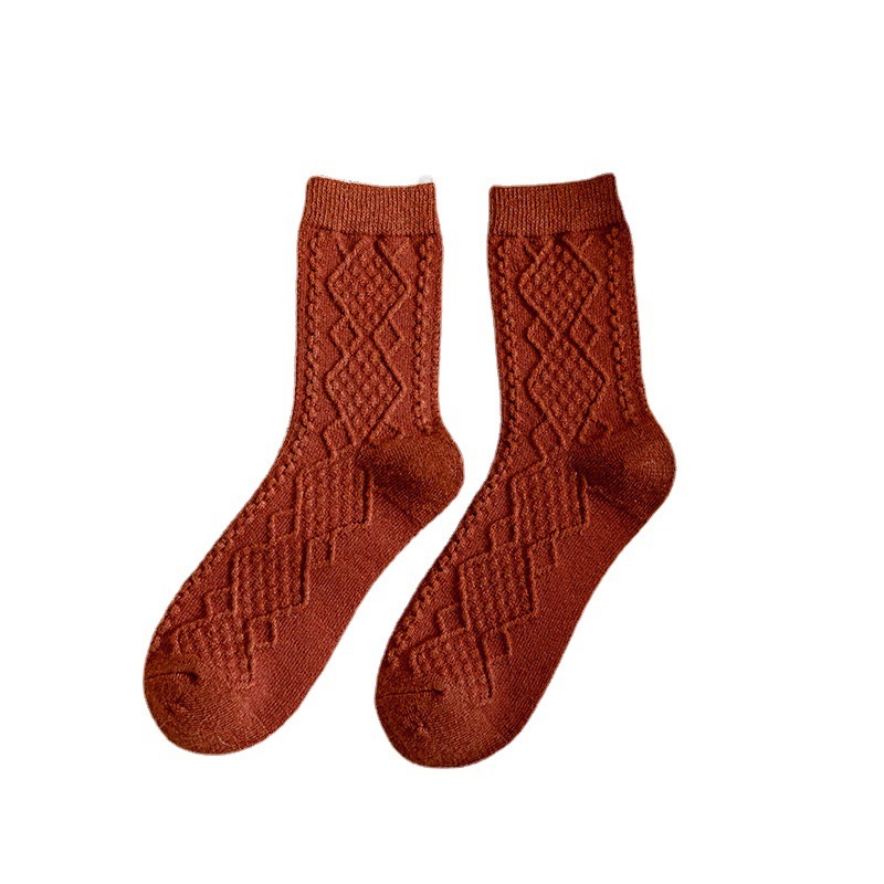 Solid Color Fashion Warm Classic Pattern Wool Socks - Image 8