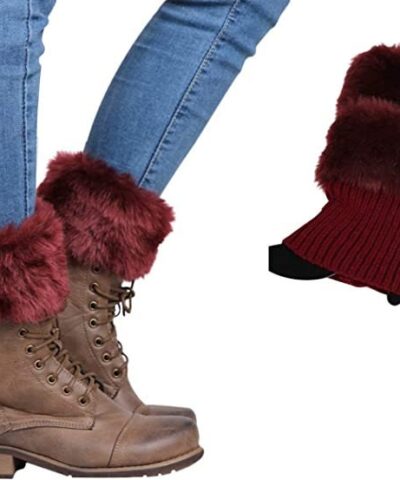Fur Socks-Deep red-One size