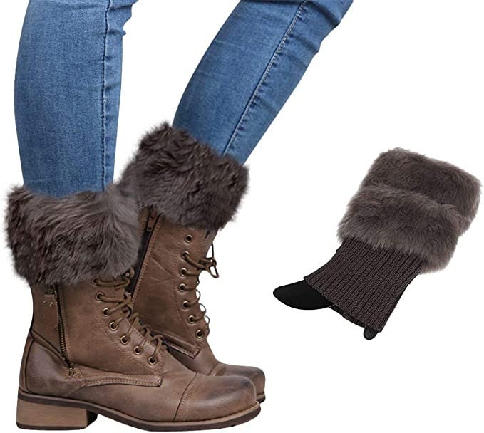 Fur Socks-Dark grey-One size