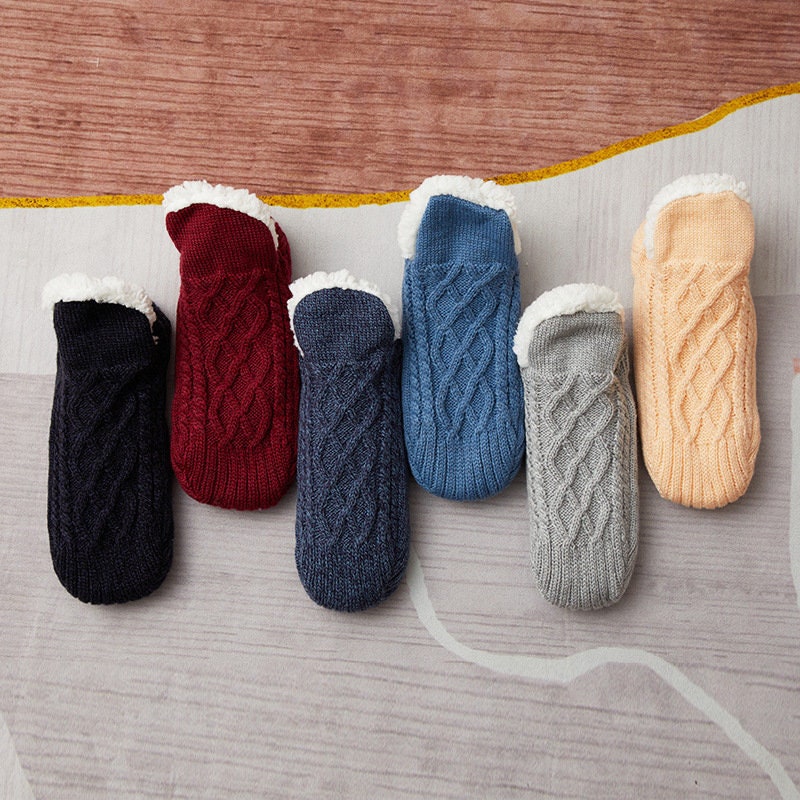 Winter Woolen Socks Women Thicken Warm Home Bedroom Socks Slippers Men Non-slip Foot Warmer Snow Socks - Image 6