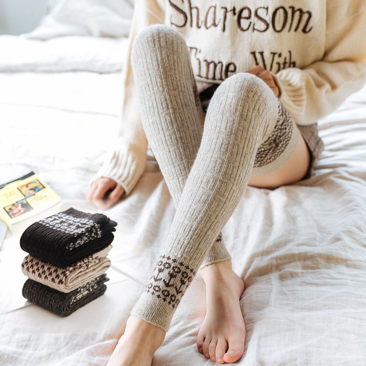 Thigh High Wool Stockings - Image 2
