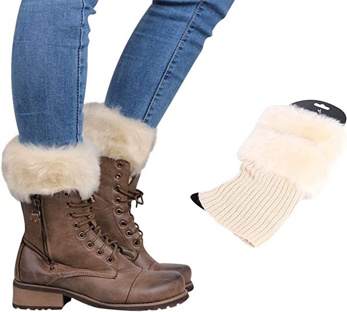 Fur Socks-Beige-One size