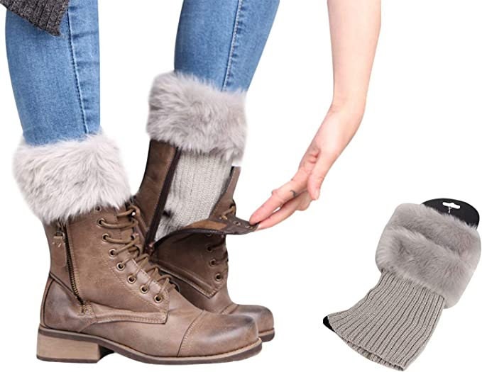 Fur Socks-light gray-One size