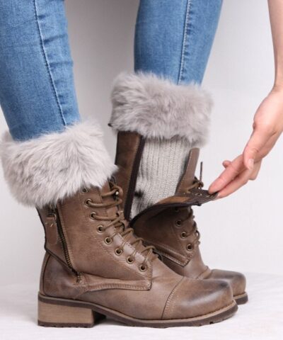 Cuffs Topper Boots Socks, Faux Fur Ankle Warmers,