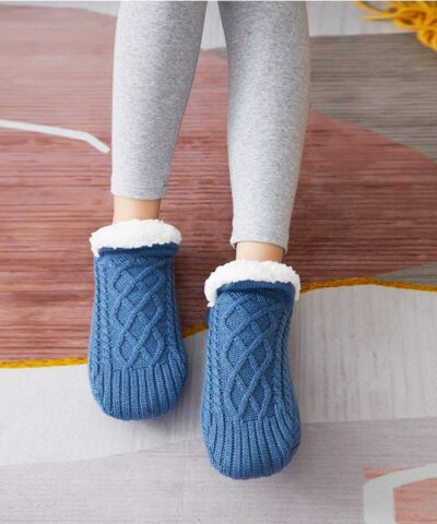 Winter Woolen Socks Women Thicken Warm Home Bedroom Socks Slippers Men Non-slip Foot Warmer Snow Socks - Image 4