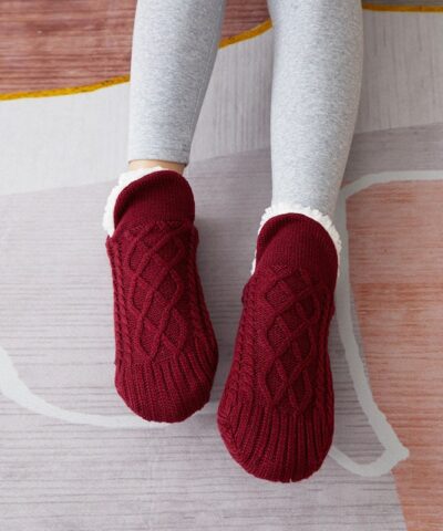 Winter Woolen Socks Women Thicken Warm Home Bedroom Socks Slippers Men Non-slip Foot Warmer Snow Socks - Image 3