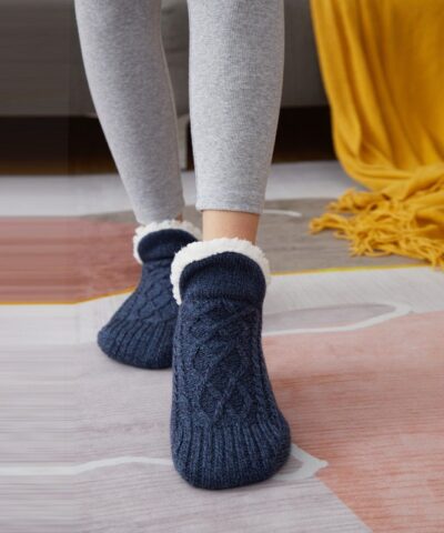 Winter Woolen Socks Women Thicken Warm Home Bedroom Socks Slippers Men Non-slip Foot Warmer Snow Socks - Image 7