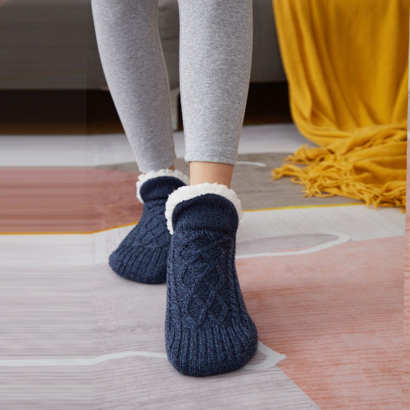 Winter Woolen Socks Women Thicken Warm Home Bedroom Socks Slippers Men Non-slip Foot Warmer Snow Socks - Image 7