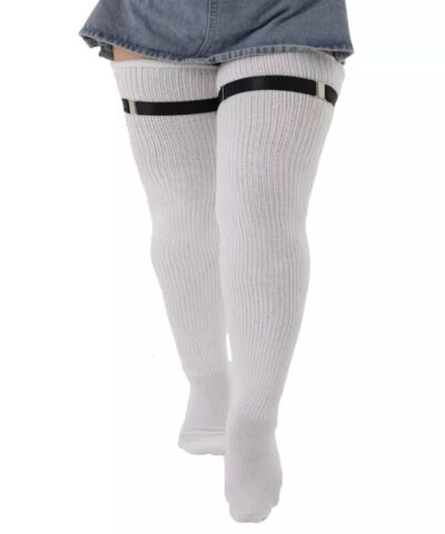 Cute Sexy Plus Size Over the Knee Extra Long Thigh High Women's Socks With Buckle - Image 5