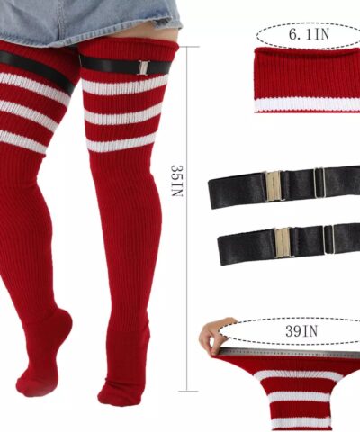 Alternative view of Cute Sexy Plus Size Over the Knee Extra Long Thigh High Women's Socks With Buckle