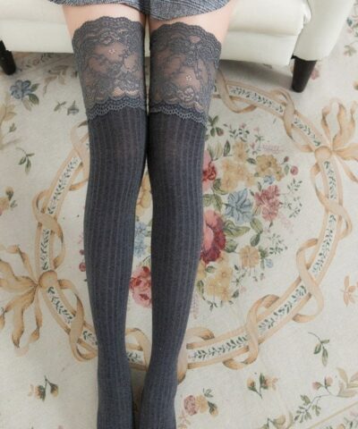Alternative view of Lace High Thigh Socks