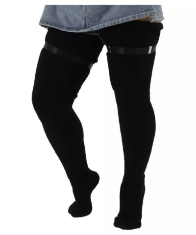 Cute Sexy Plus Size Over the Knee Extra Long Thigh High Women's Socks With Buckle - Image 10