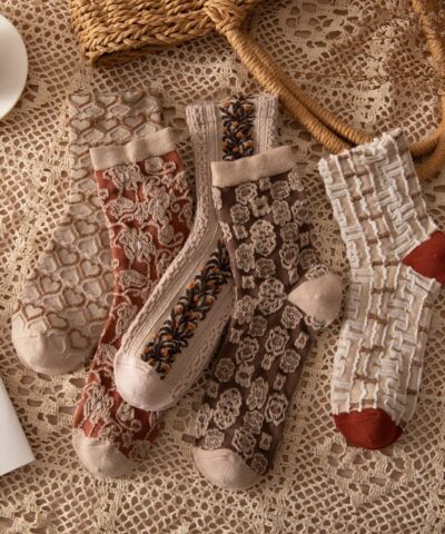 Alternative view of Retro Floral Knit Socks