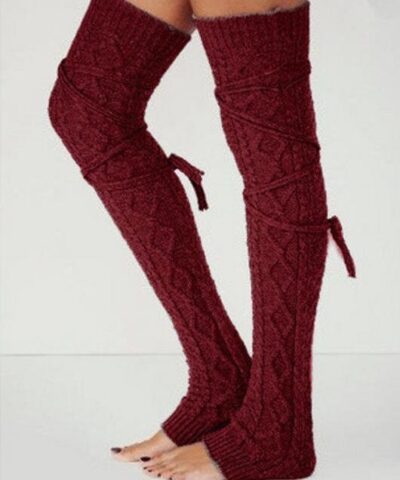 Long Knitted Leg Warmers Socks - Image 4