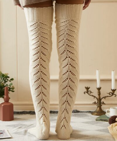 Mesh Knit Over The Knee Socks - Image 6