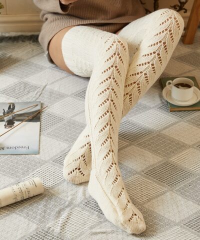 Mesh Knit Over The Knee Socks - Image 4