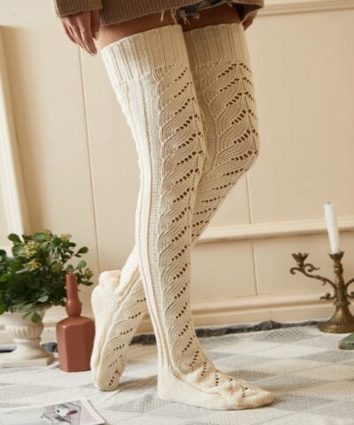 Mesh Knit Over The Knee Socks - Image 5