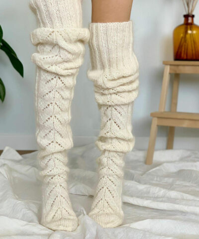 Mesh Knit Over The Knee Socks by Fabis
