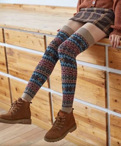 Angora Wool Thigh High Leg Warmers - Image 6