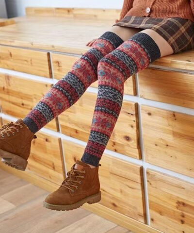 Angora Wool Thigh High Leg Warmers - Image 4