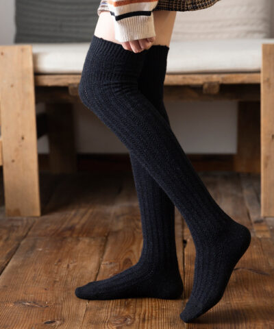 Cotton Thigh High Socks