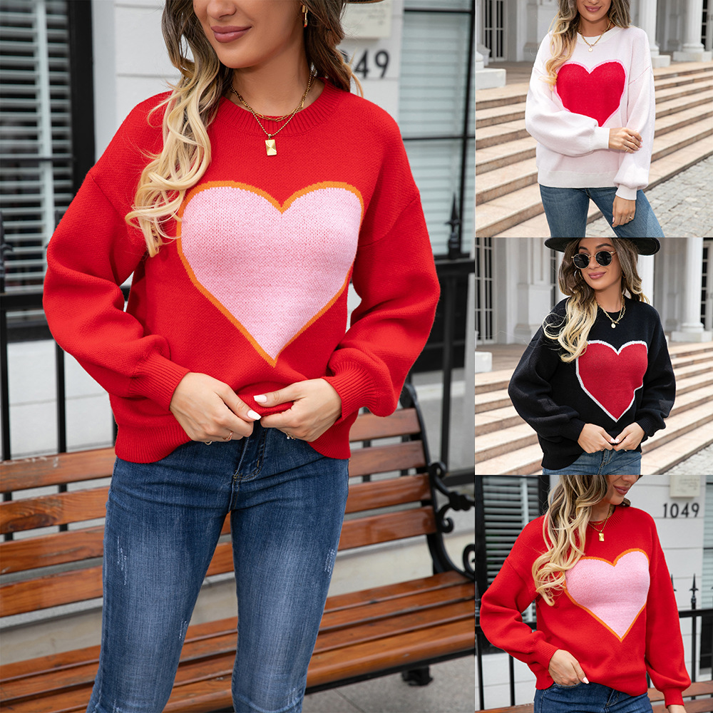 Heart Sweater Pullover Plus Size