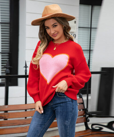Heart Sweater Pullover Plus Size - Image 3