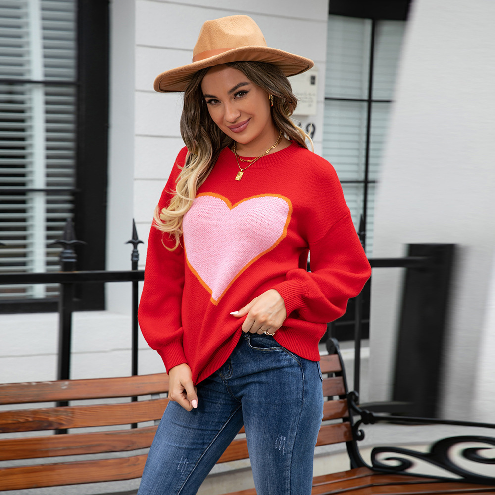 Heart Sweater Pullover Plus Size - Image 3