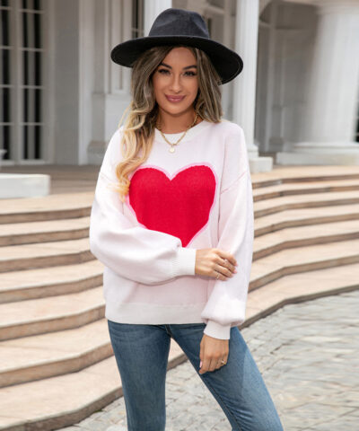 Heart Sweater Pullover Plus Size - Image 4