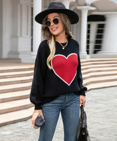 Alternative view of Heart Sweater Pullover Plus Size