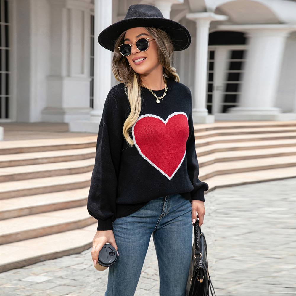 Heart Sweater Pullover Plus Size - Image 2