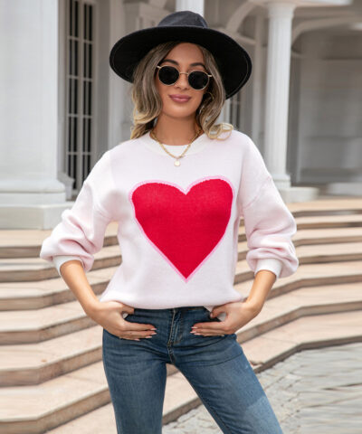 Heart Sweater Pullover Plus Size - Image 5