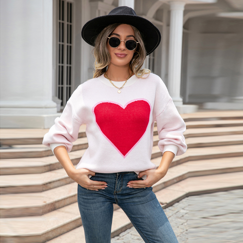 Heart Sweater Pullover Plus Size - Image 5